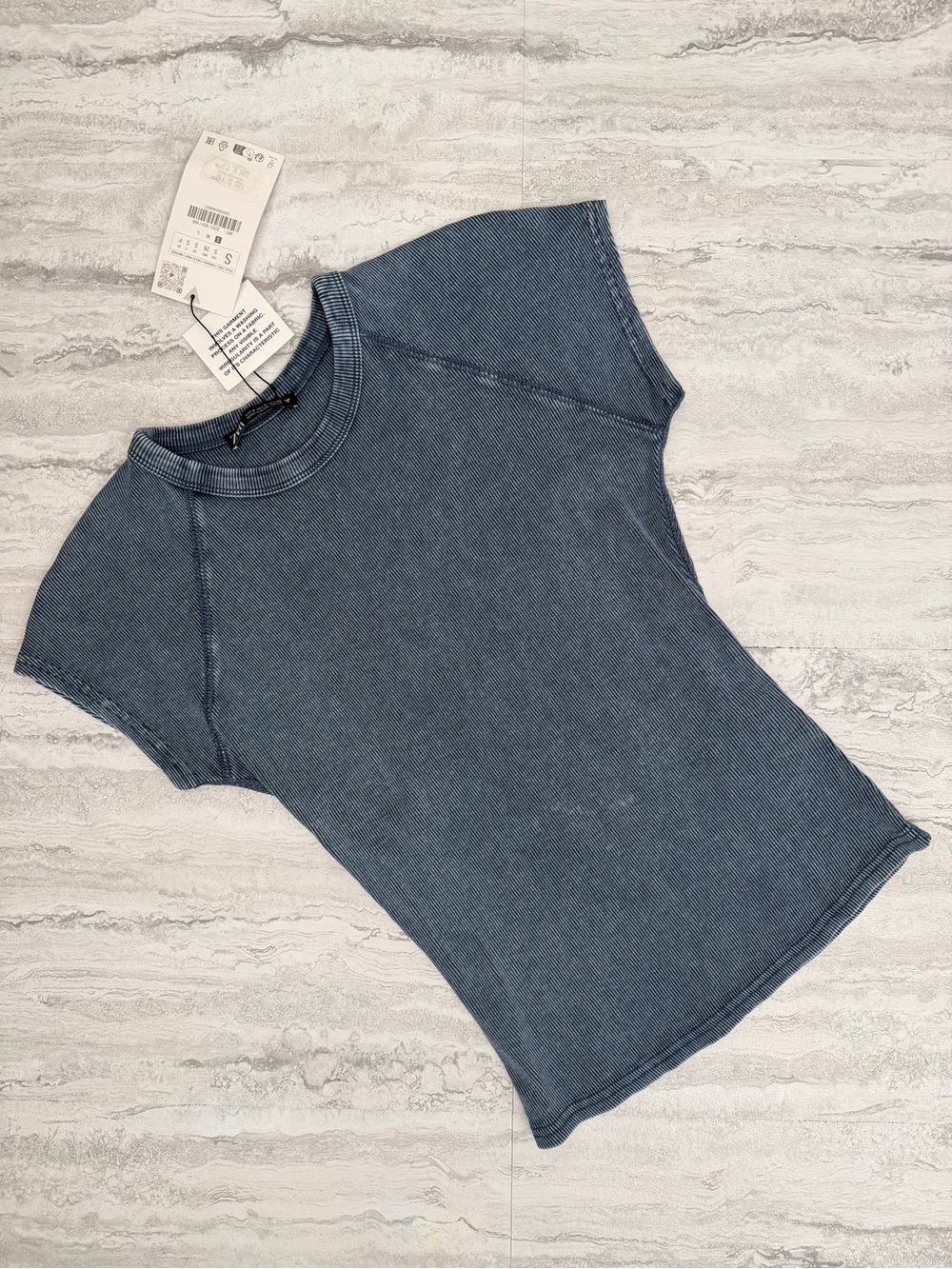 ZARA Washed Effect Ribbed Shirt - Picture 2 of 4